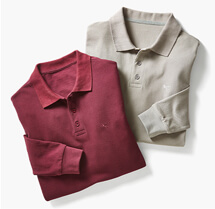 Two Pack Long Sleeve Polo Shirts - ML658